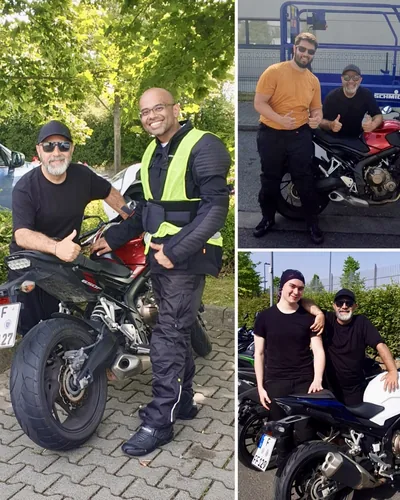 Learner driver of the FAHRPLAN Frankfurt driving school with their passed motorcycle licence